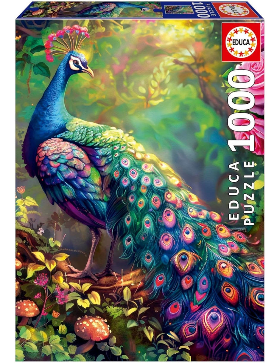 Rompecabezas nimales Jardin del pavo real Educa 1000 piezas