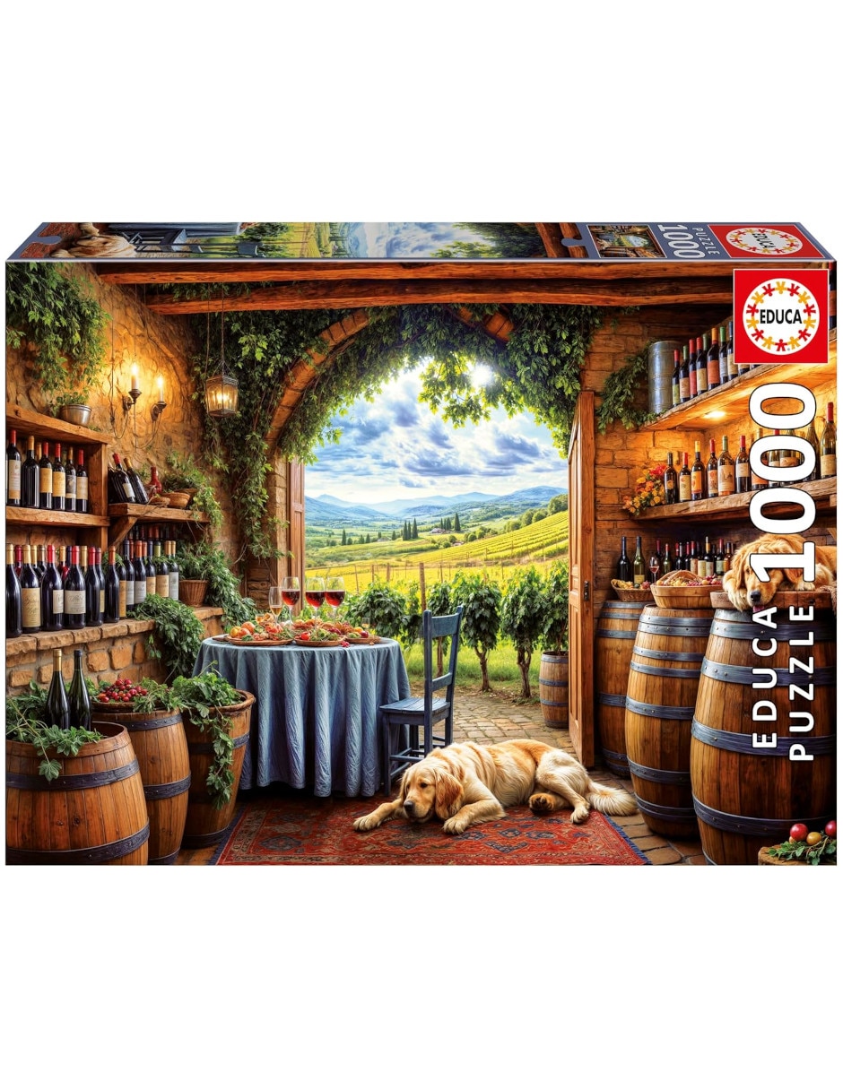 Rompecabezas perritos perro y vino Educa 1000 piezas
