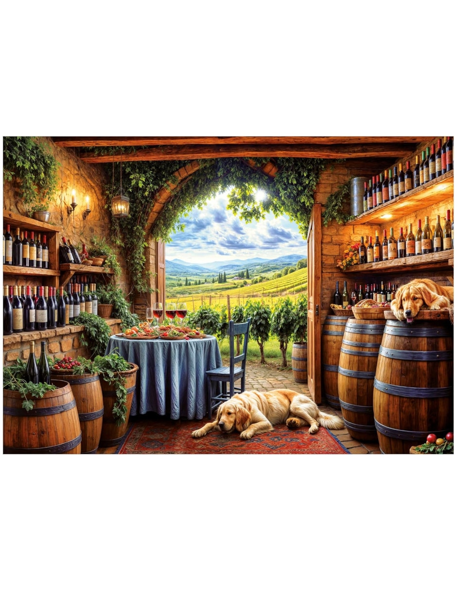 Rompecabezas perritos perro y vino Educa 1000 piezas