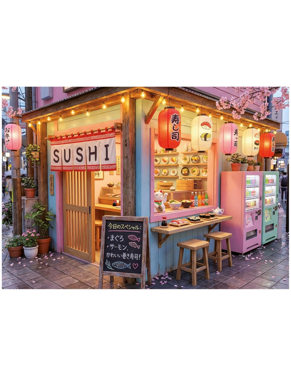 Rompecabezas artistas modernos kawaii sushi Educa 1000 piezas