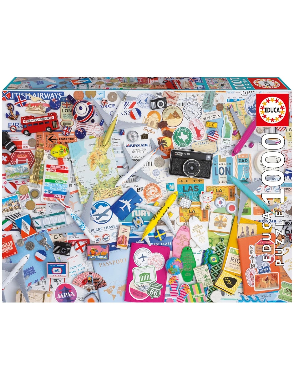 Rompecabezas artistas modernos collage de viajes Educa 1000 piezas