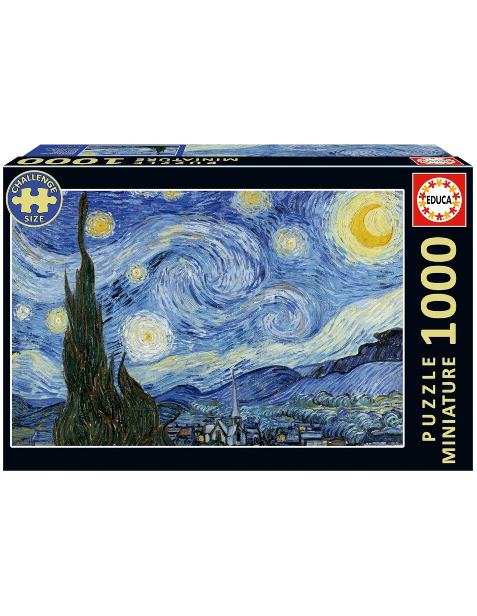Rompecabezas noche estrellada van gogh noche estrellada miniatura educa 1000 piezas