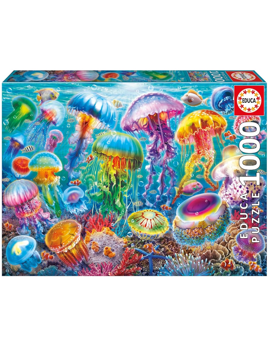Rompecabezas animales de mar medusas Educa 1000 piezas