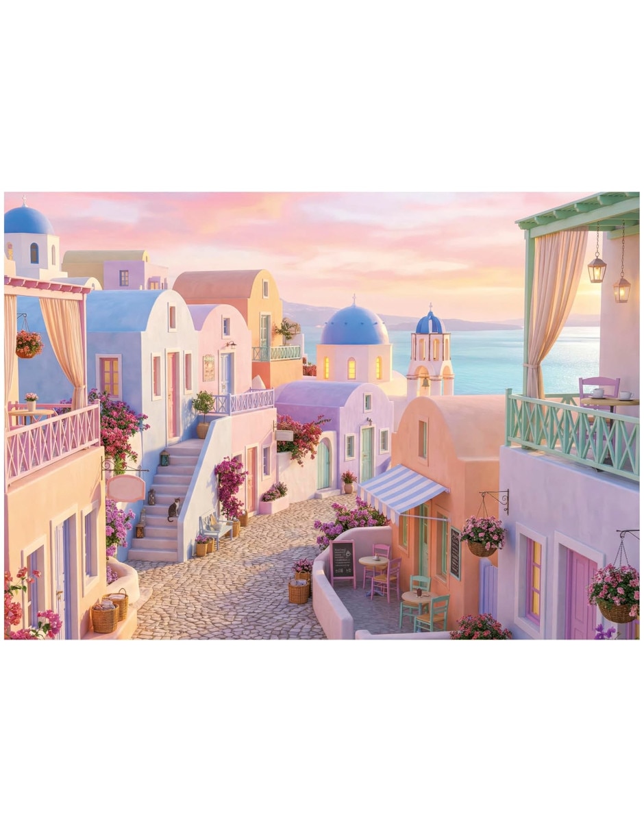 Rompecabezas atardecer Santorini de ensueño 1000 piezas 2