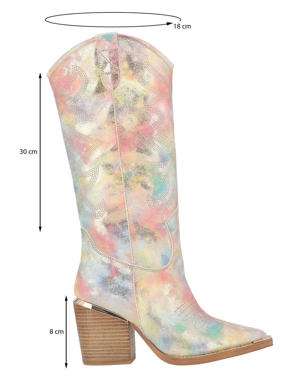 Bota media pierna de piel para mujer 9