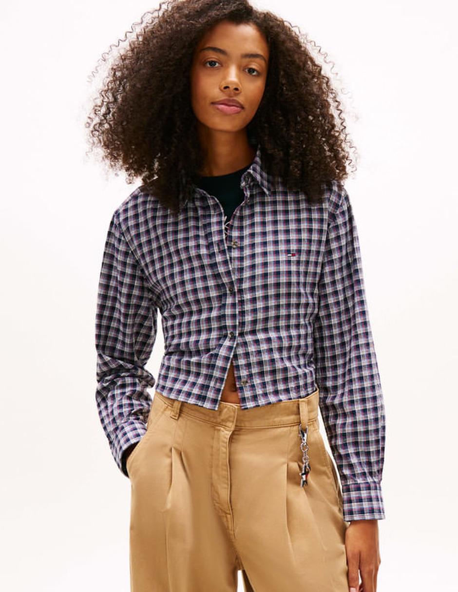 Camisa de algodón manga larga para mujer