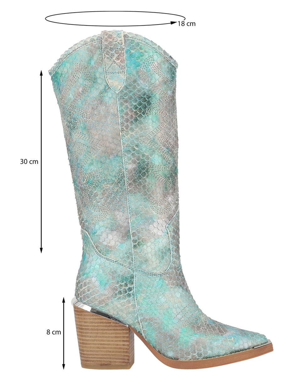 Bota media pierna de piel para mujer 9