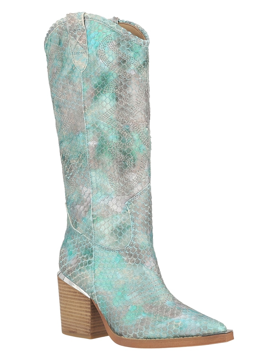 Bota media pierna de piel para mujer 3