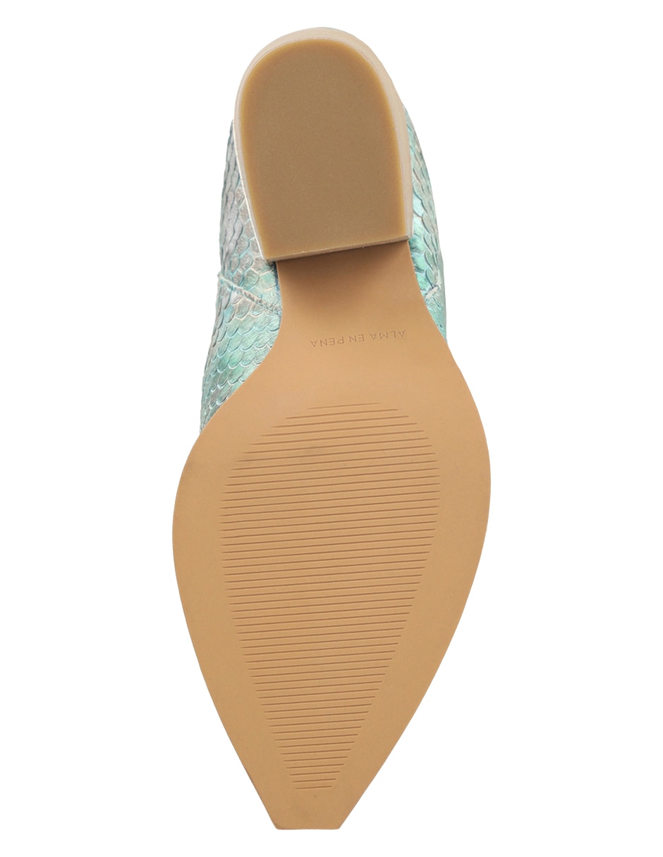 Bota media pierna de piel para mujer 5