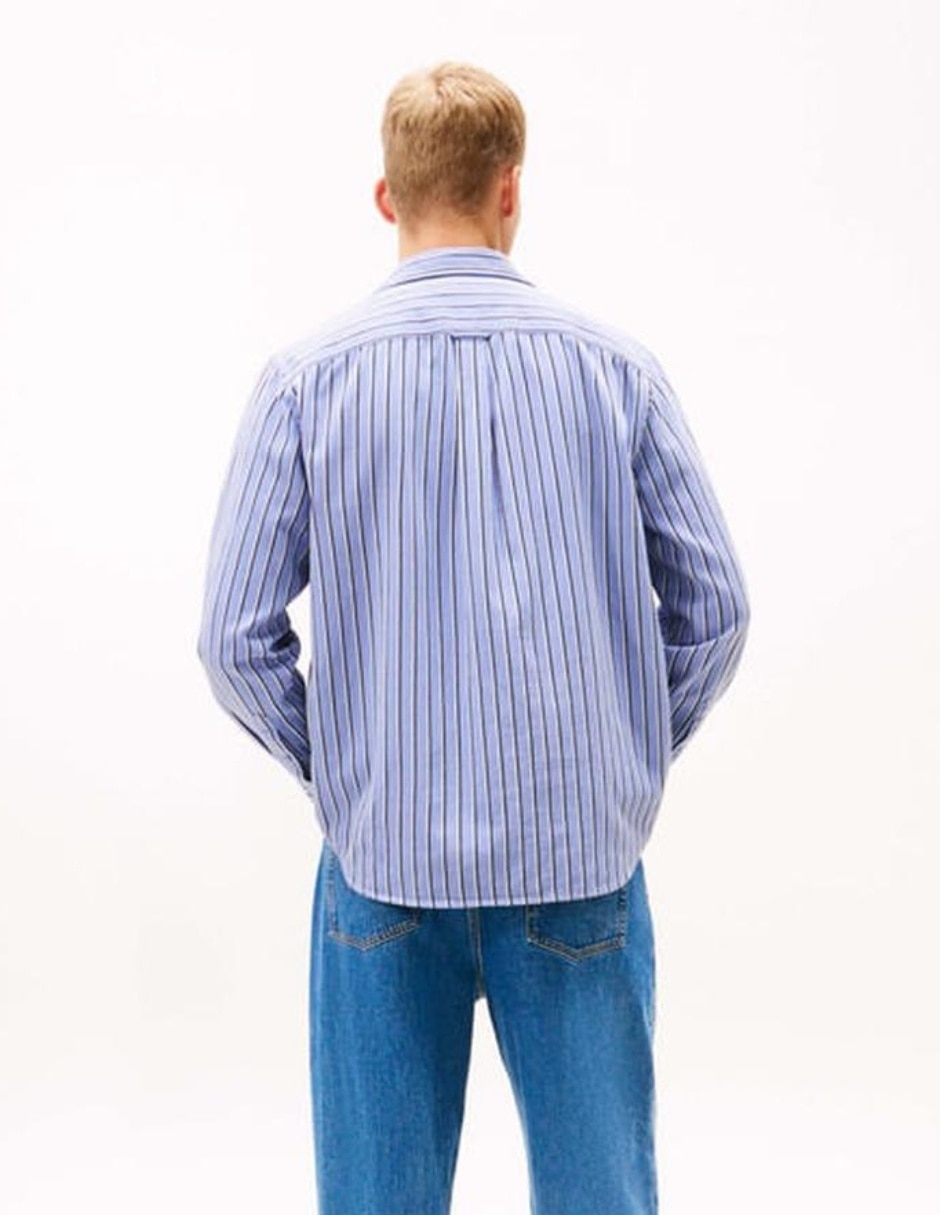 Camisa casual algodón manga larga para hombre 4