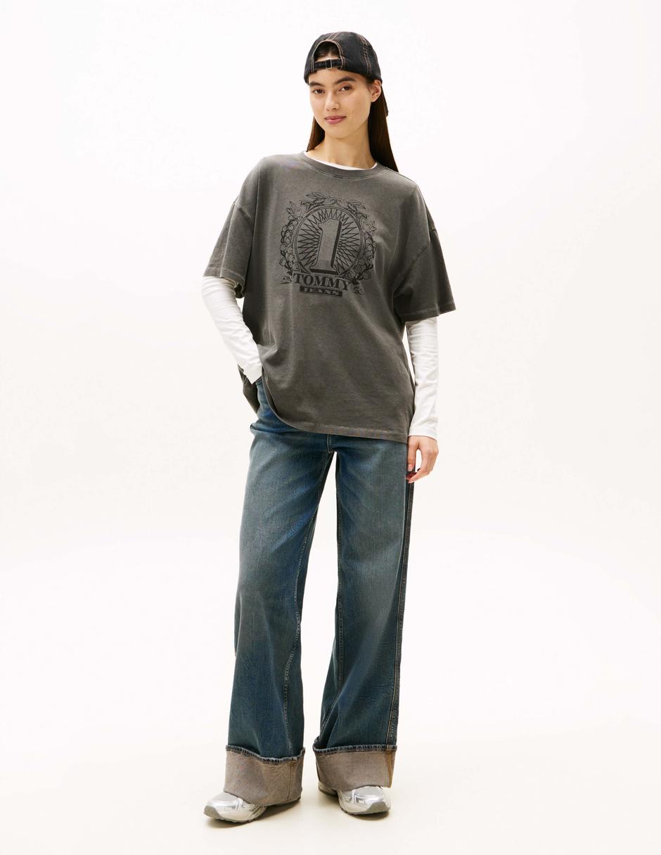 Playera manga corta Tommy Jeans cuello redondo para mujer