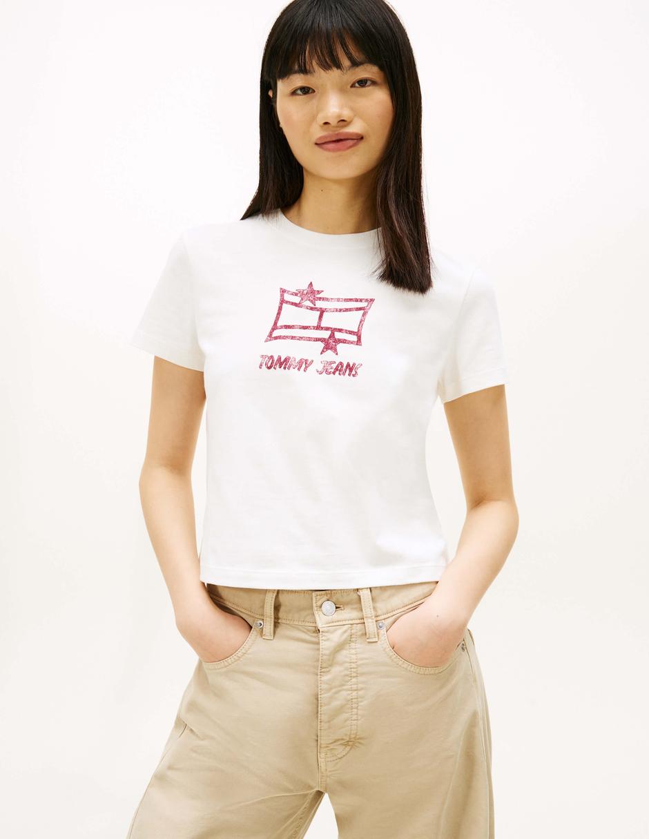 Playera manga corta cuello redondo para mujer 1