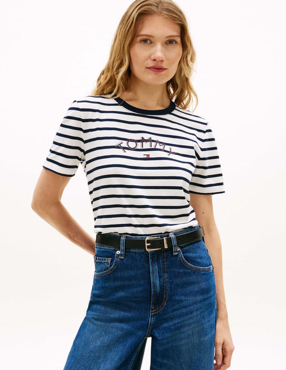 Playera manga corta Tommy Hilfiger cuello redondo para mujer