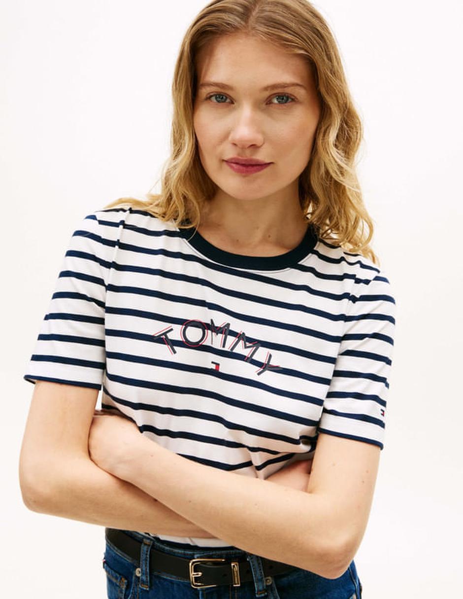 Playera manga corta Tommy Hilfiger cuello redondo para mujer