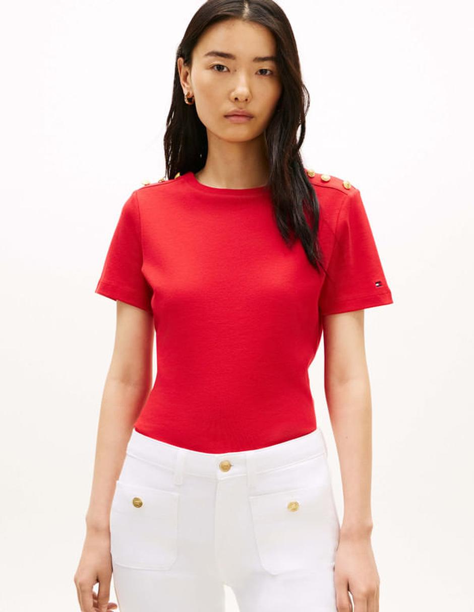 Playera manga corta Tommy Hilfiger cuello redondo para mujer