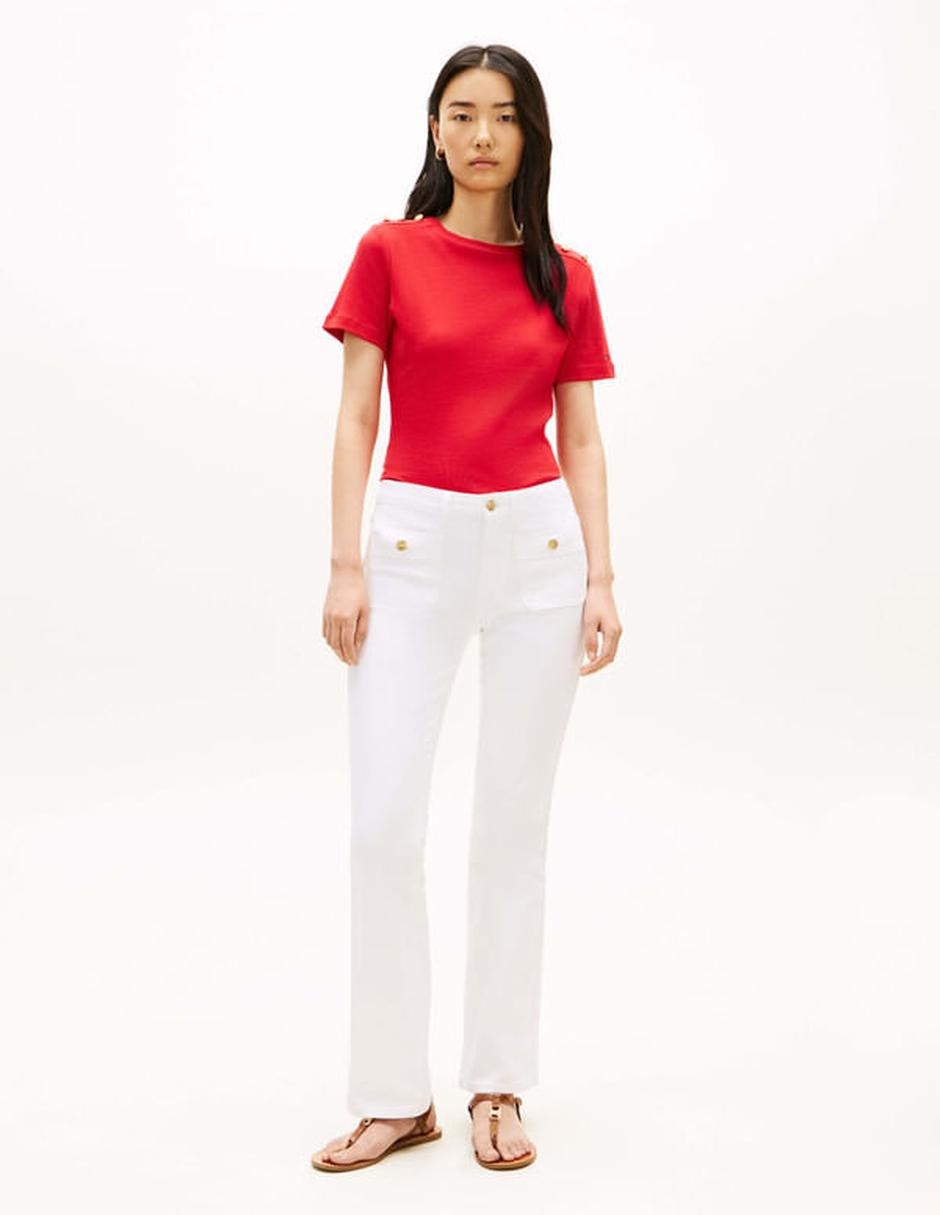 Playera manga corta Tommy Hilfiger cuello redondo para mujer