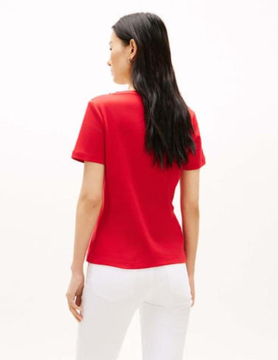 Playera manga corta Tommy Hilfiger cuello redondo para mujer