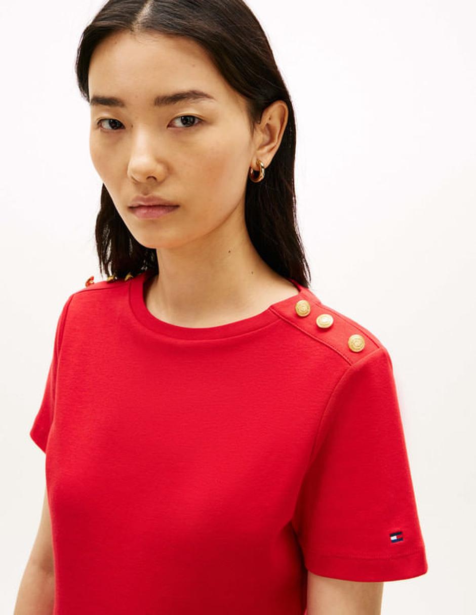 Playera manga corta Tommy Hilfiger cuello redondo para mujer