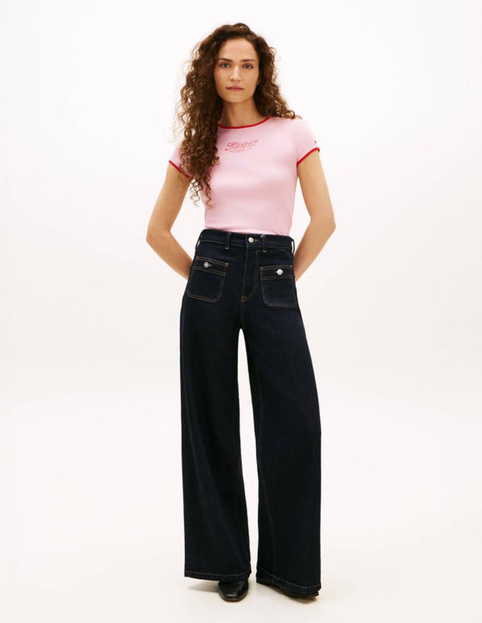 Playera manga corta Tommy Hilfiger cuello redondo para mujer