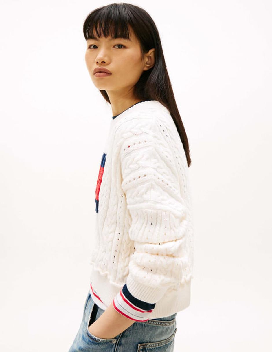 Suéter Tommy Jeans cuello redondo para mujer