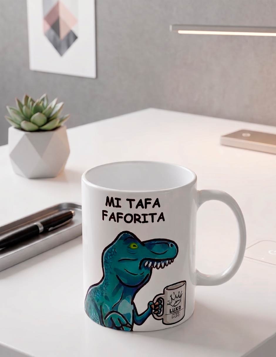 Set de tazas clásica Luxo MX dinosaurios 2 piezas