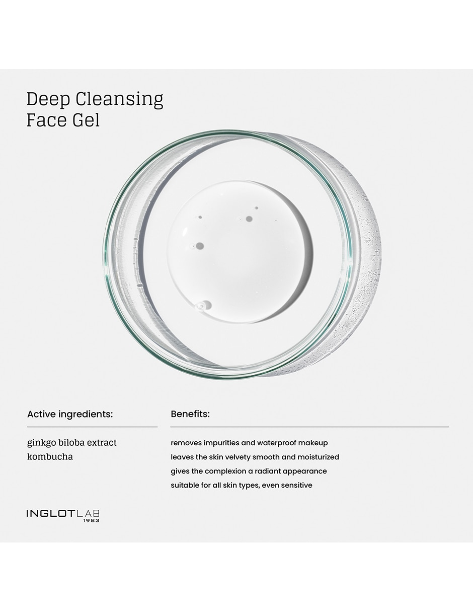 Limpiador facial Inglot deep cleansing face gel para Hidratar