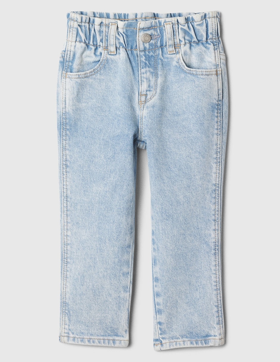 Jeans straight lavado claro para niña