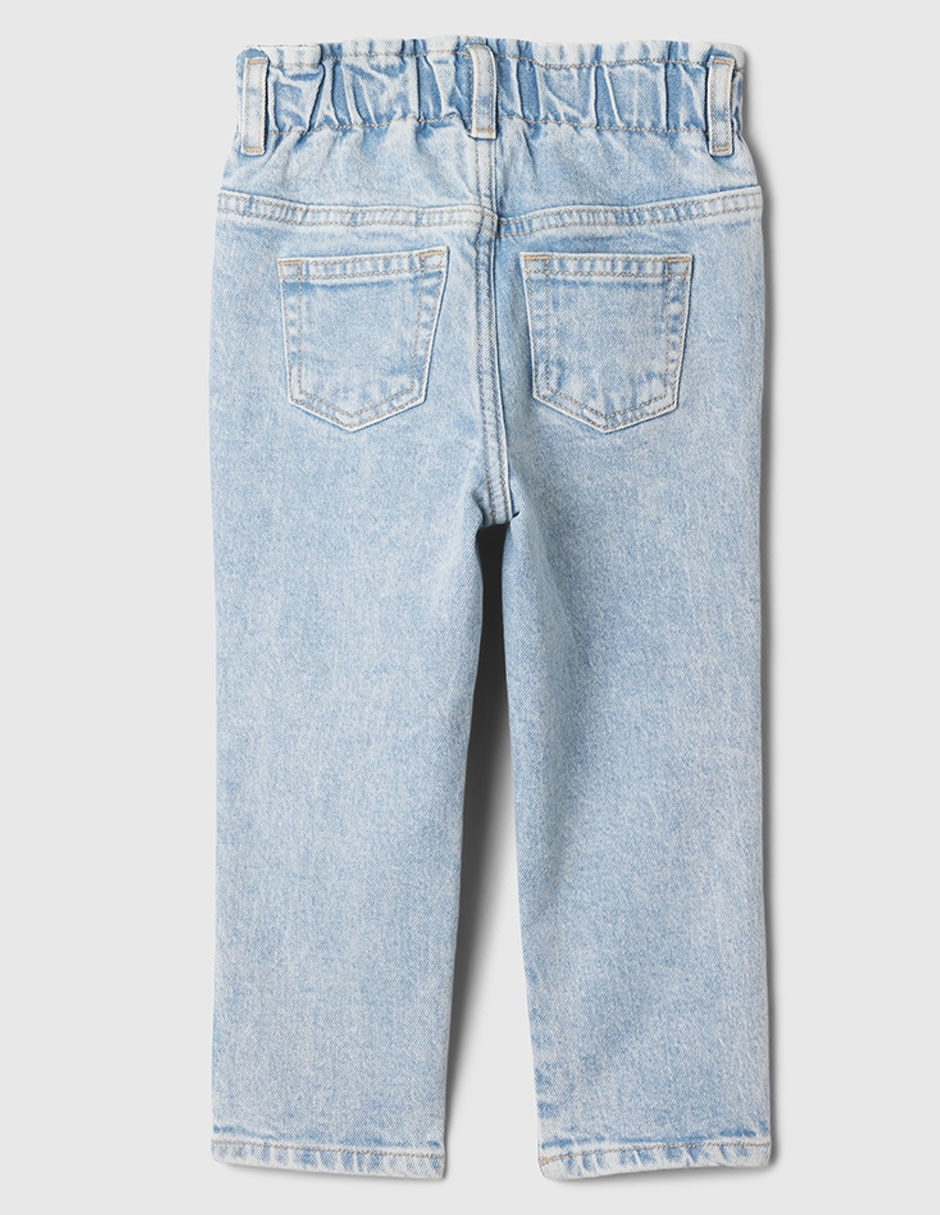 Jeans straight lavado claro para niña