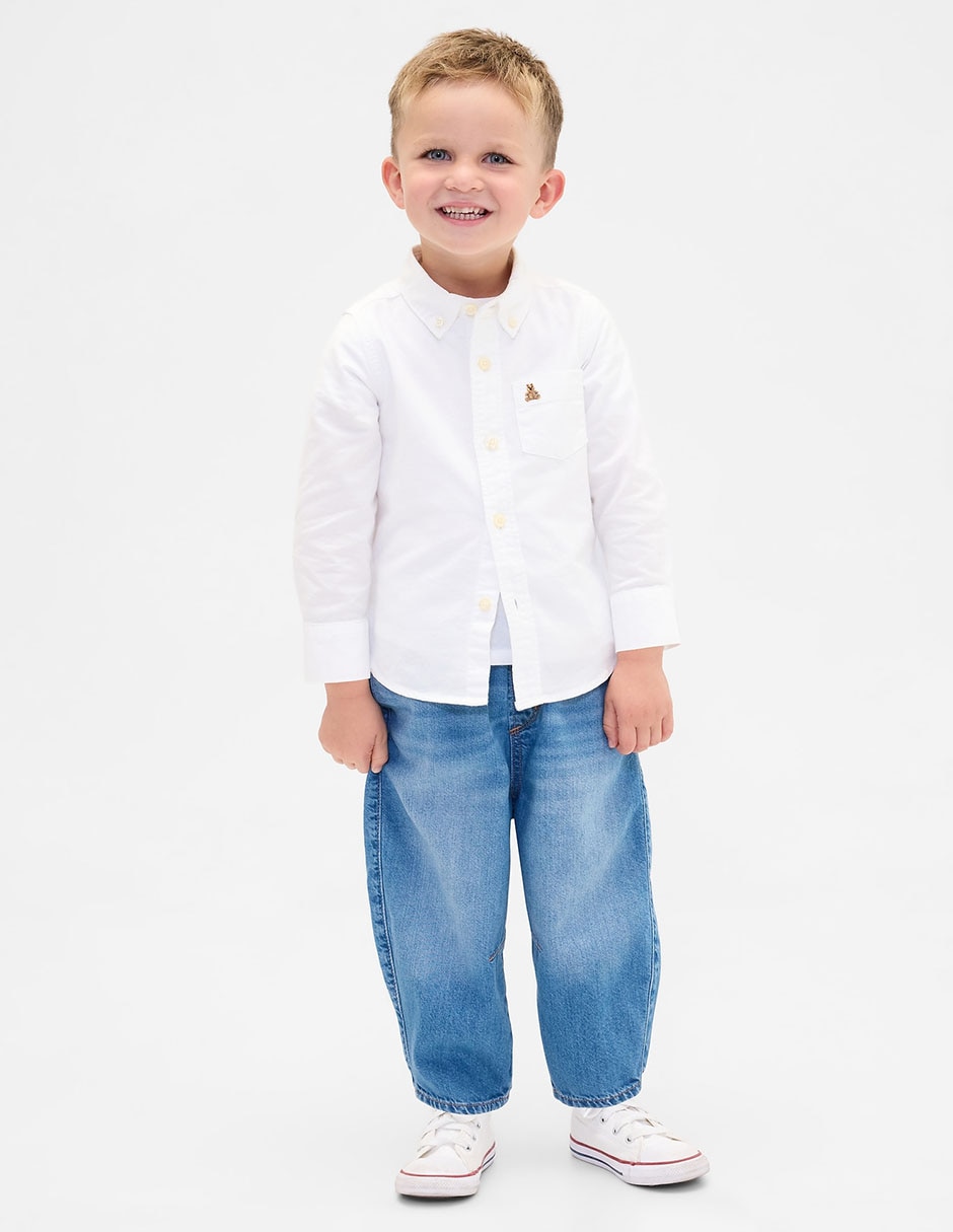 Jeans straight lavado claro para bebé niño