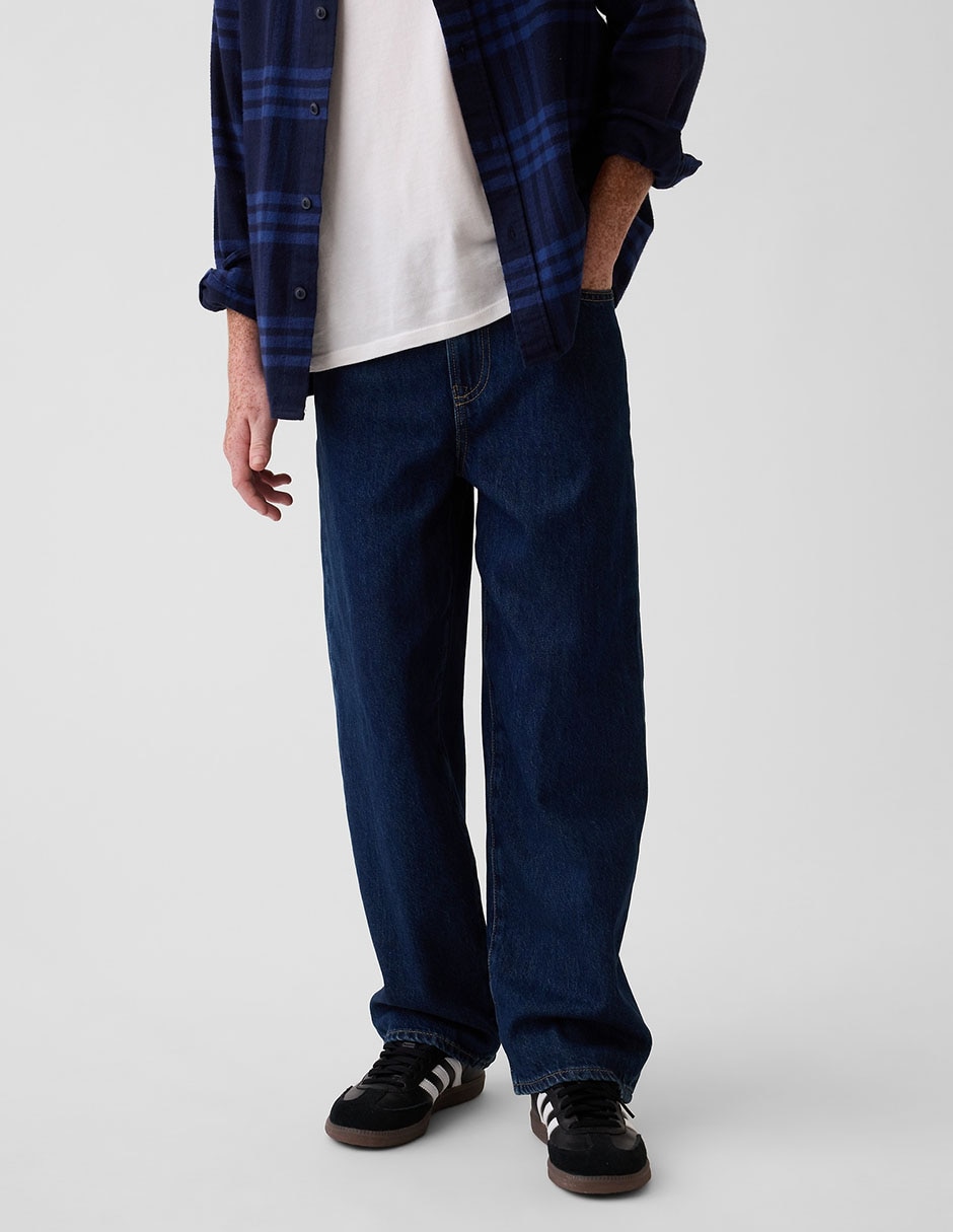 Jeans baggy lavado obscuro para niño 3