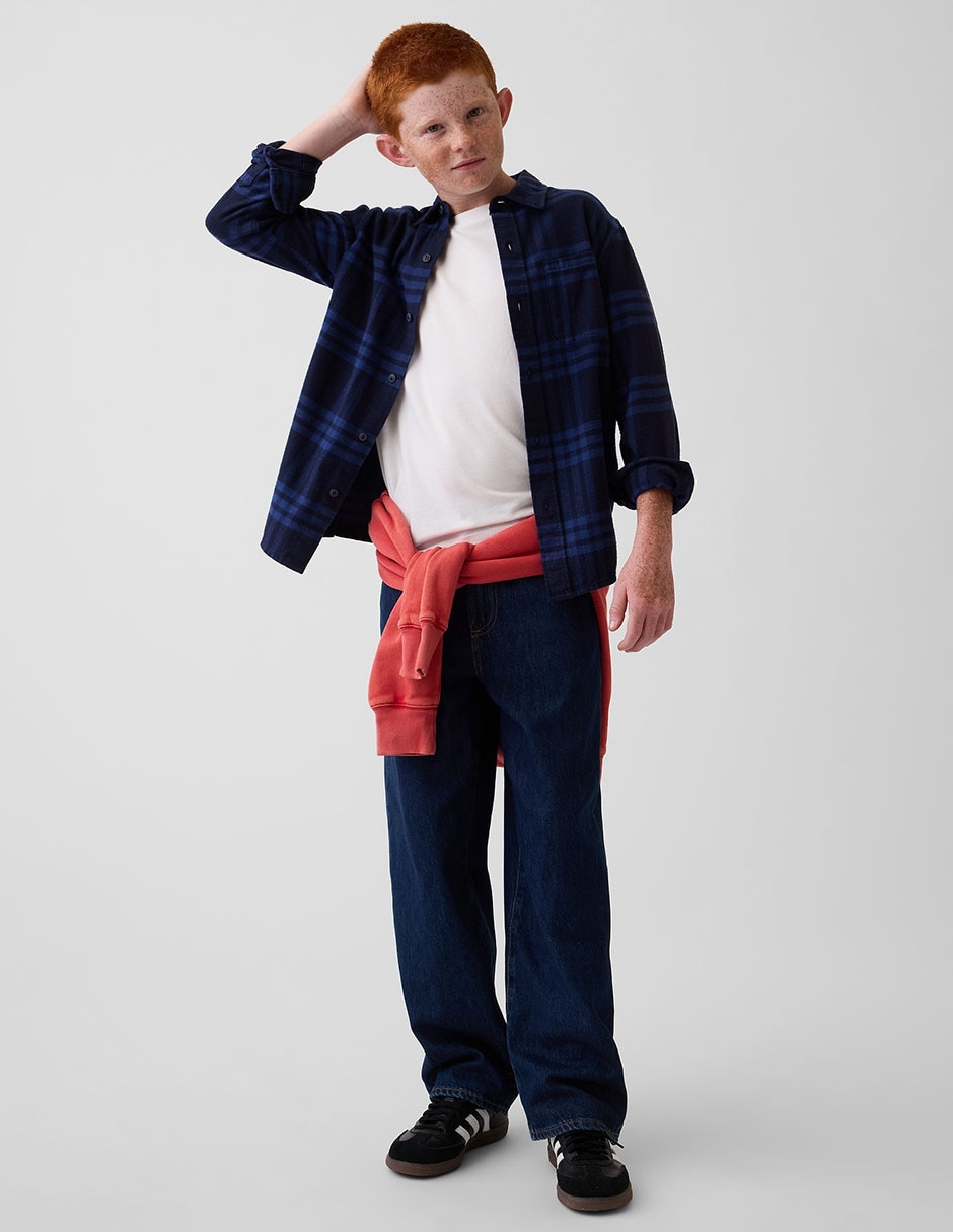 Jeans baggy lavado obscuro para niño 5