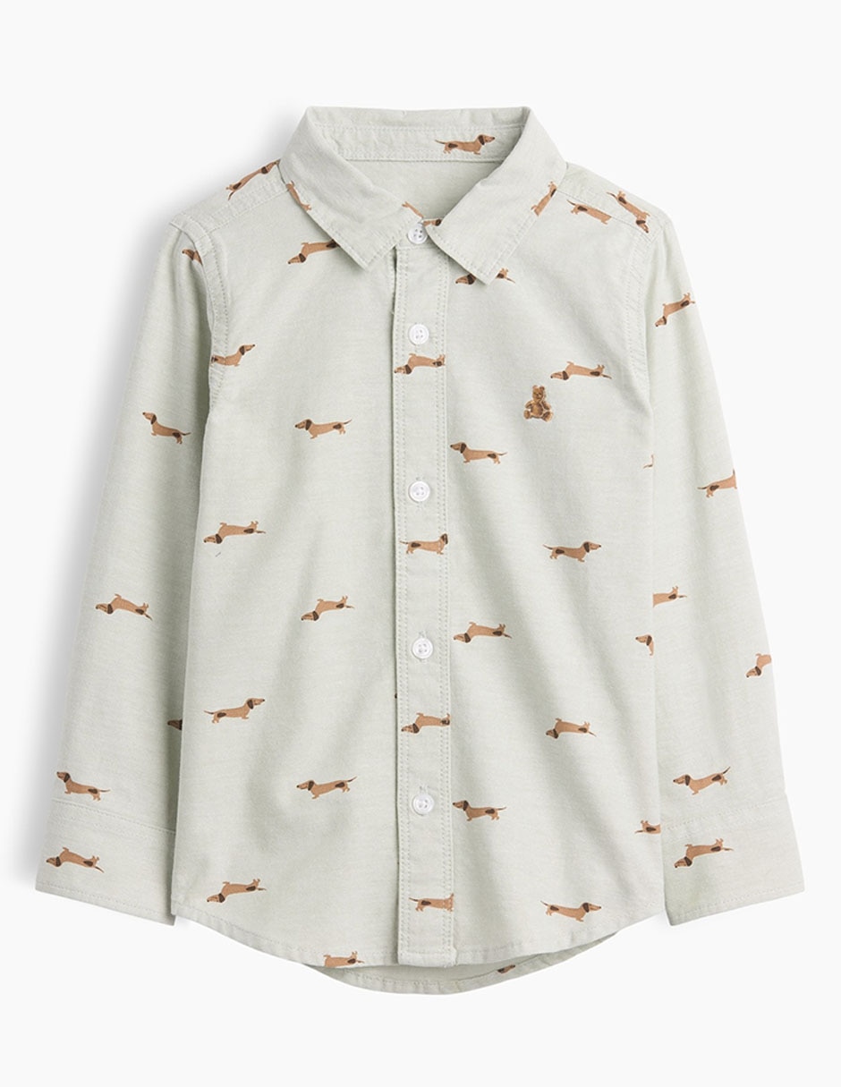 Camisa casual de algodón manga larga para niño