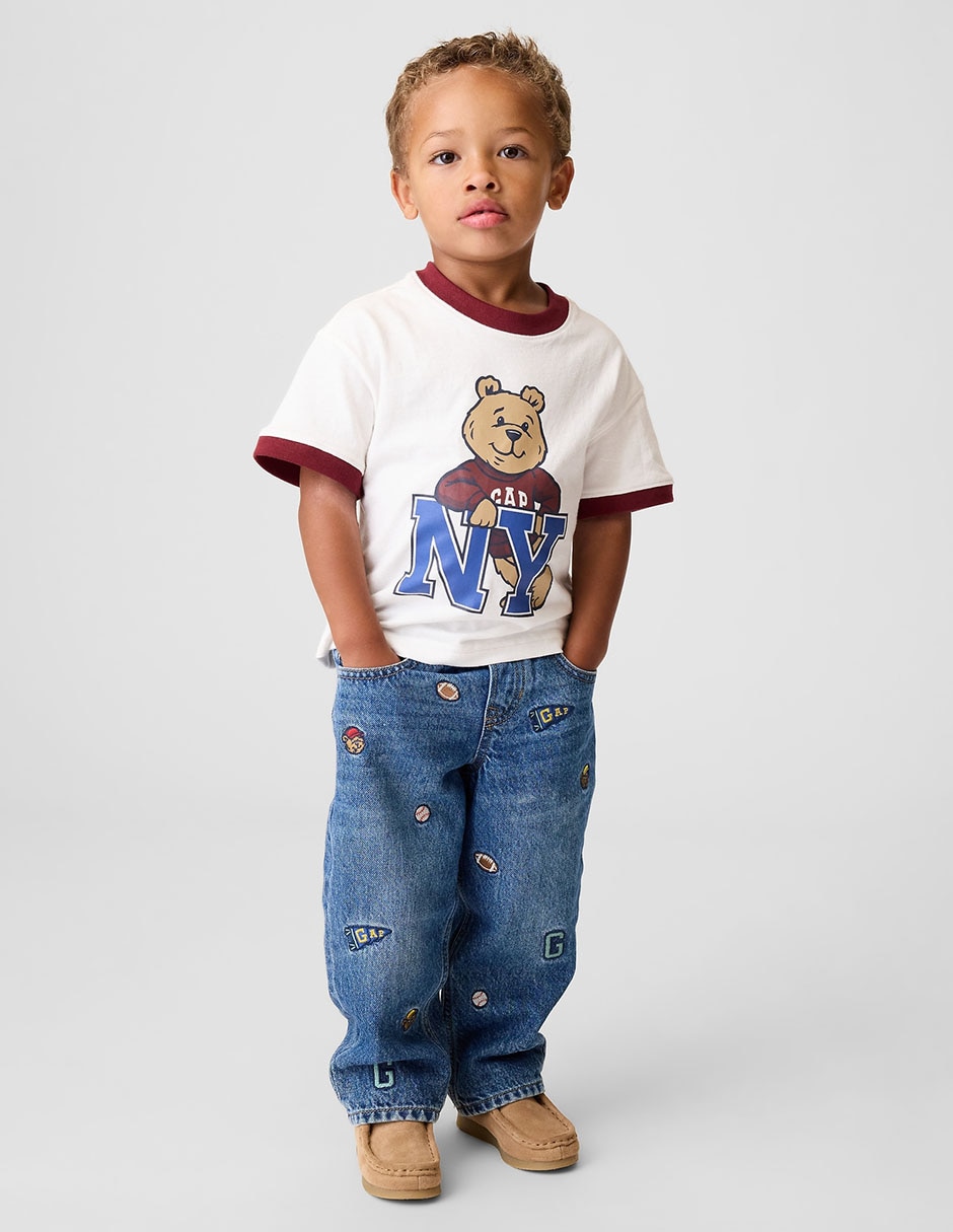 Jeans baggy lavado medio para niño