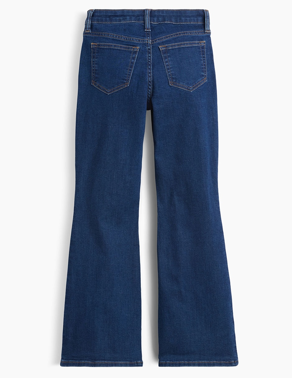 Jeans flare lavado obscuro para niña 2