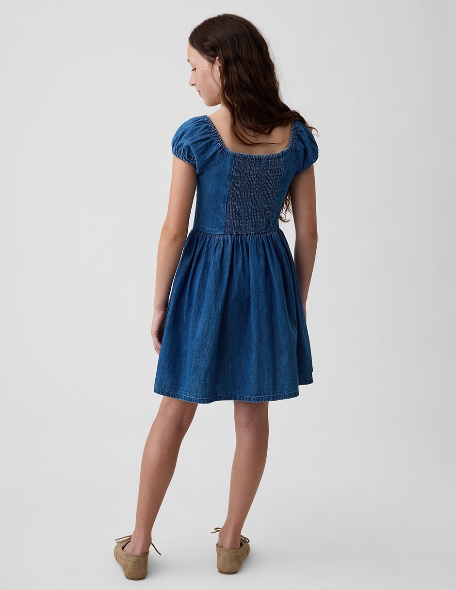 Vestido manga globo para niña 3
