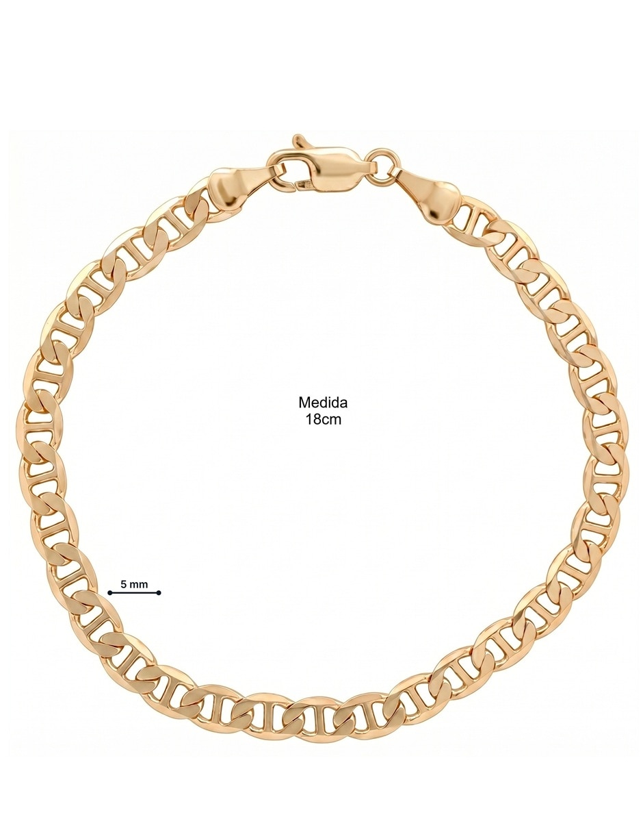 Pulsera horoz de latón con 18 k
