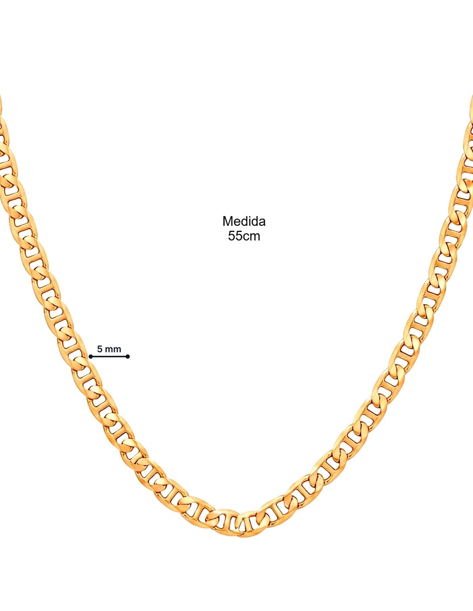 Cadena de eslabones horoz de latón 18 k