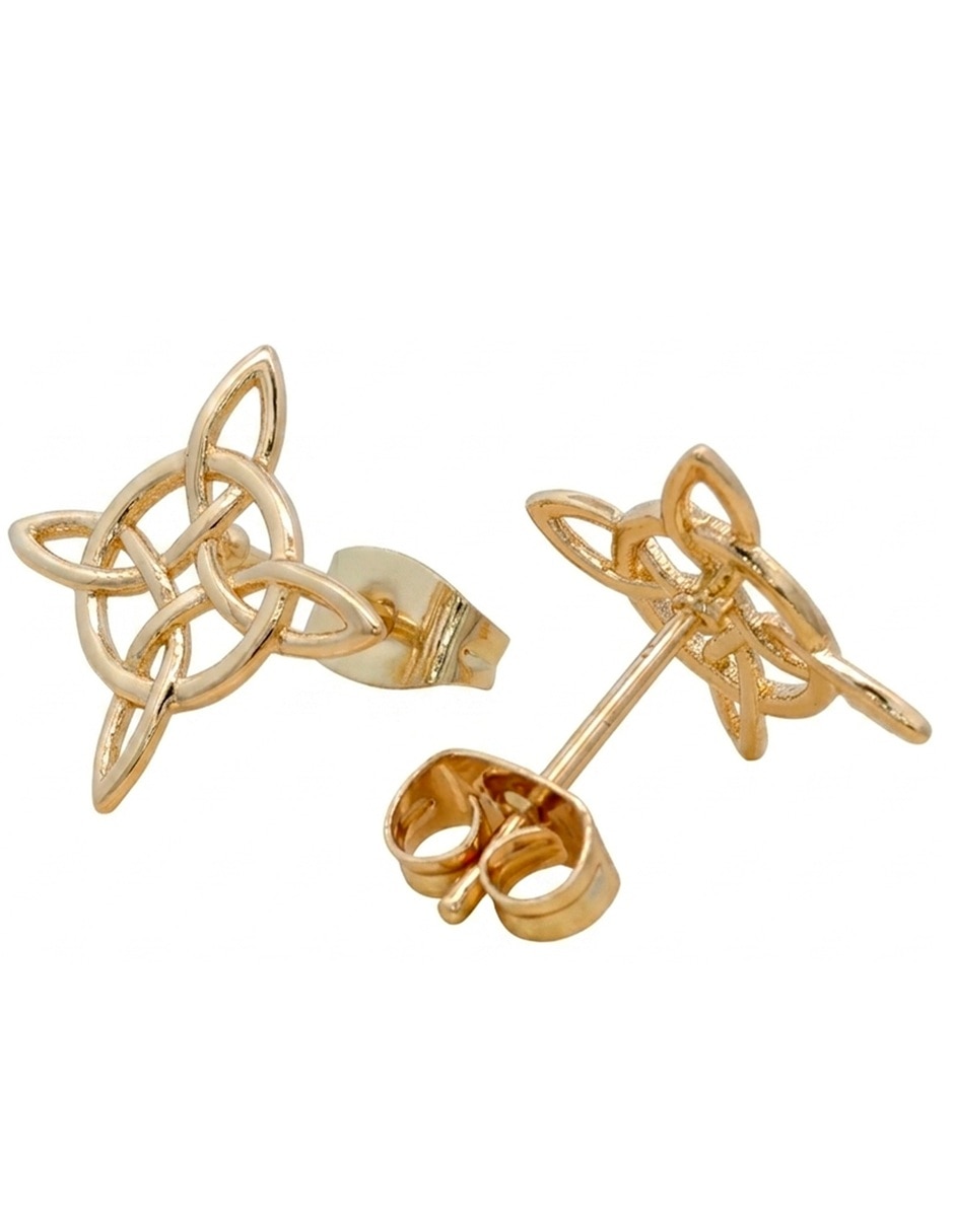 Set de collar y aretes horoz de latón 18 k