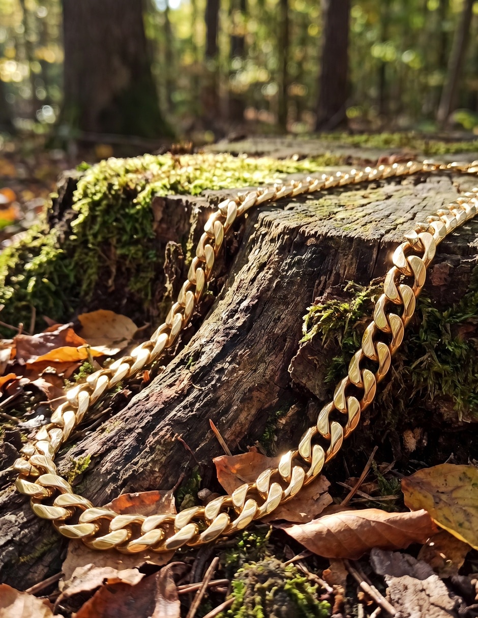 Cadena de eslabones horoz de latón 18 k