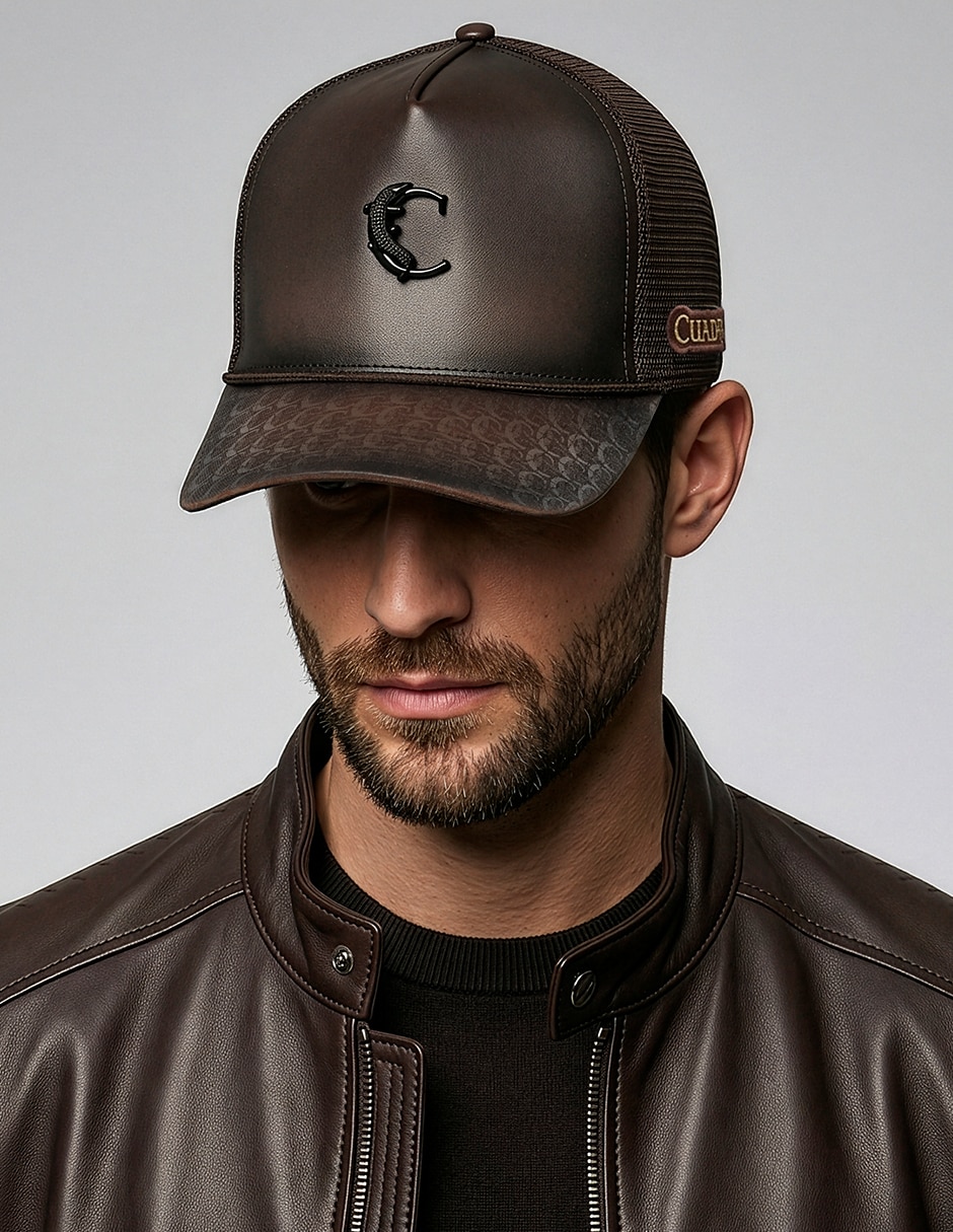 Gorra con visera curva cuadra para hombre