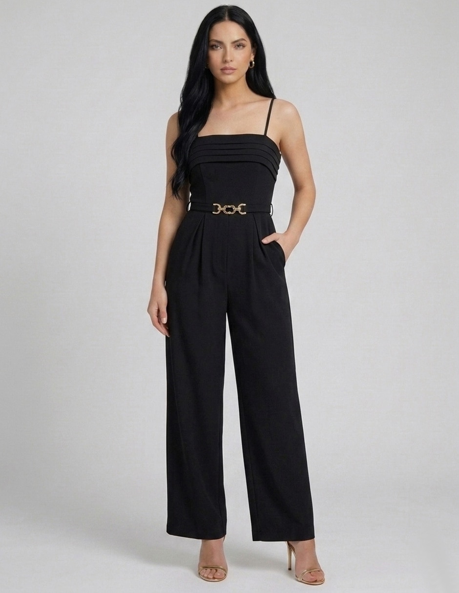 Jumpsuit Lucky Clover casual estampado liso para mujer
