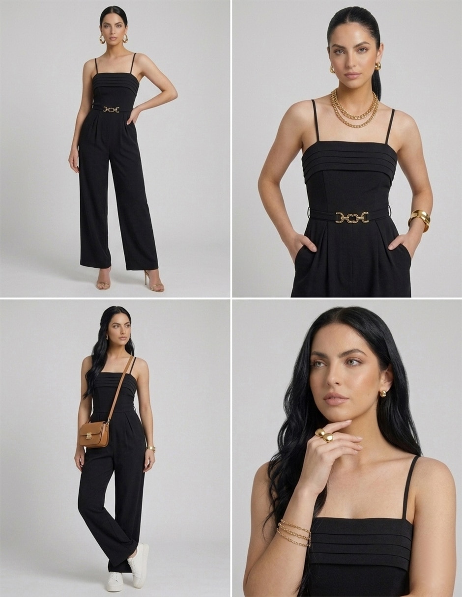 Jumpsuit Lucky Clover casual estampado liso para mujer