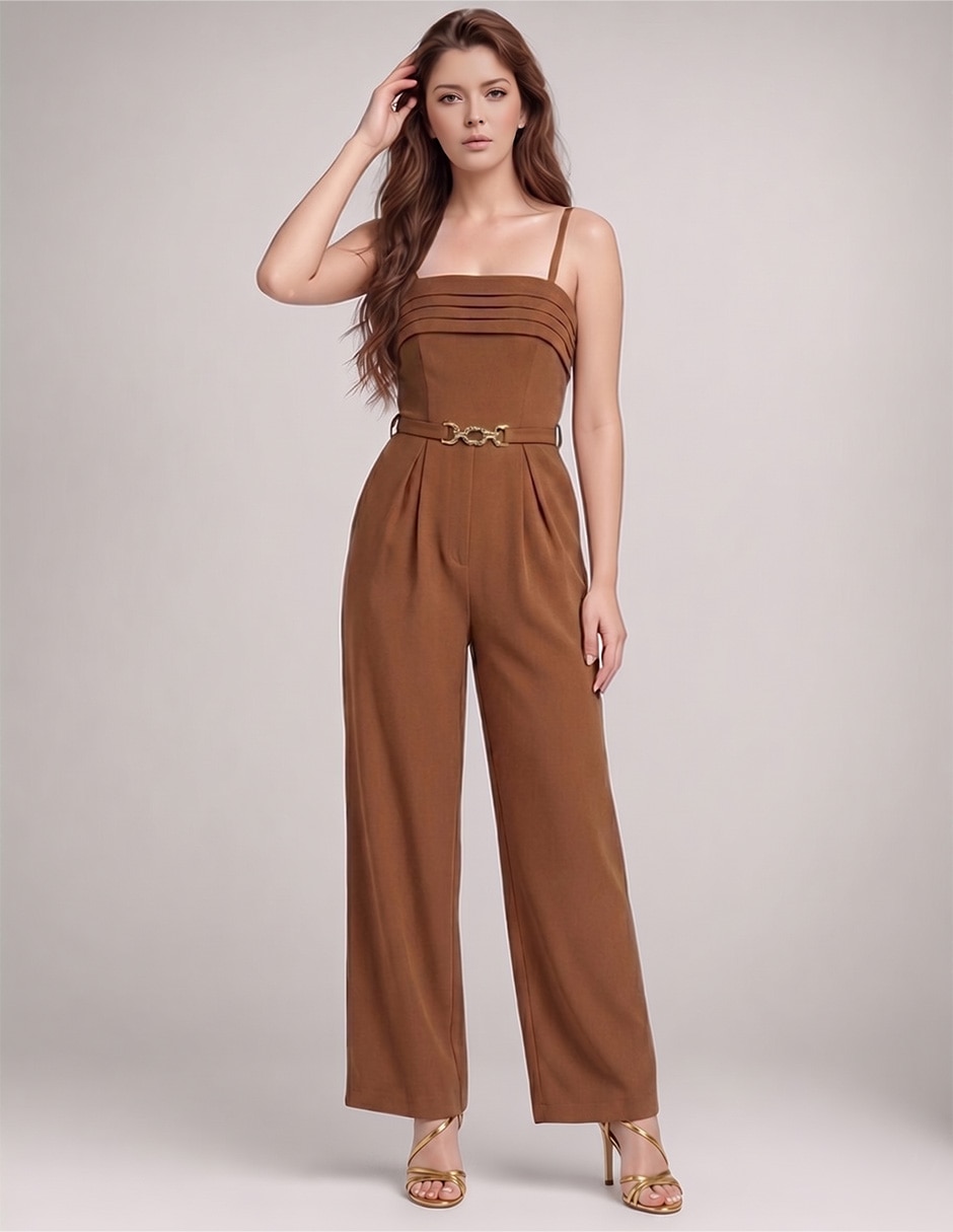 Jumpsuit Lucky Clover casual estampado liso para mujer