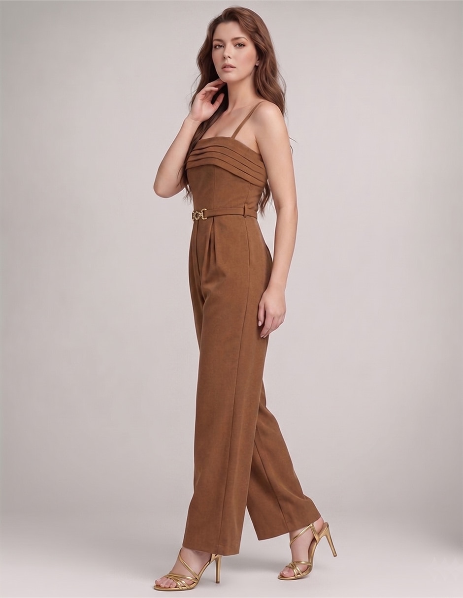 Jumpsuit Lucky Clover casual estampado liso para mujer