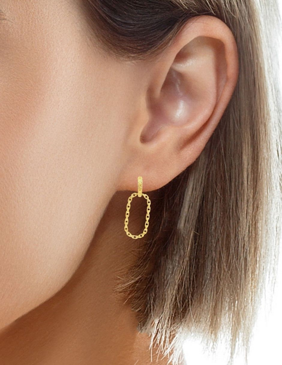 Aretes arete eslabón oval 3