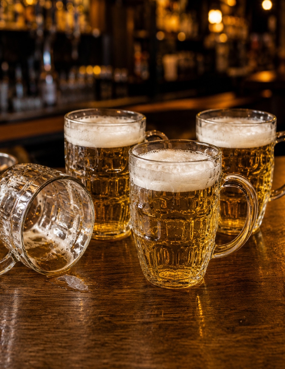 Set de vasos para cerveza Ideen Corona de vidrio con 4 piezas