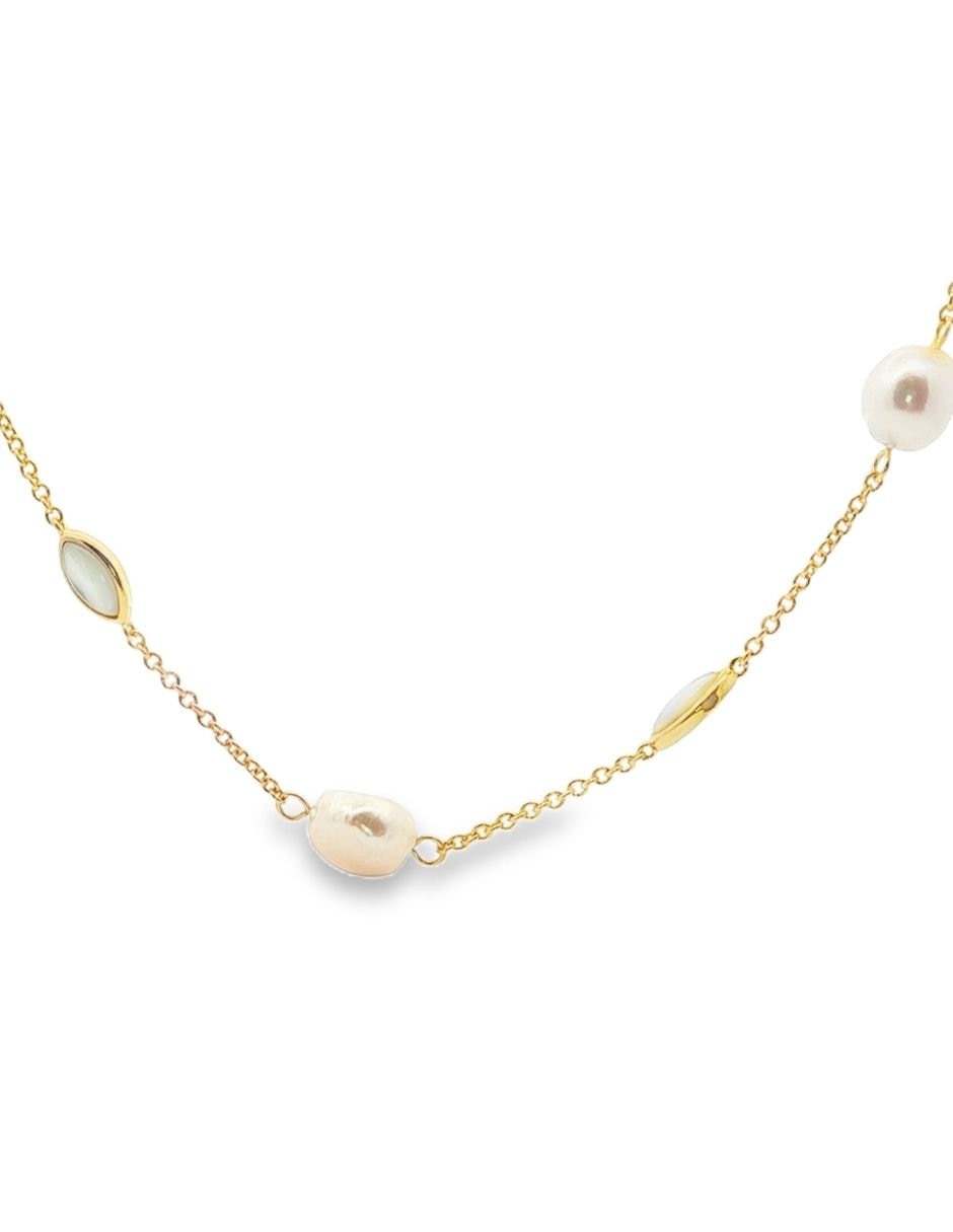 Collar y pulsera ablime joyería madre perla
