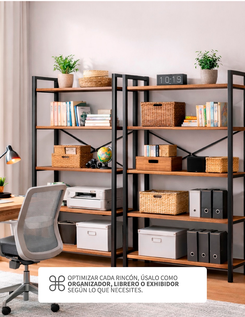 Librero armable 5 niveles de MDF 6