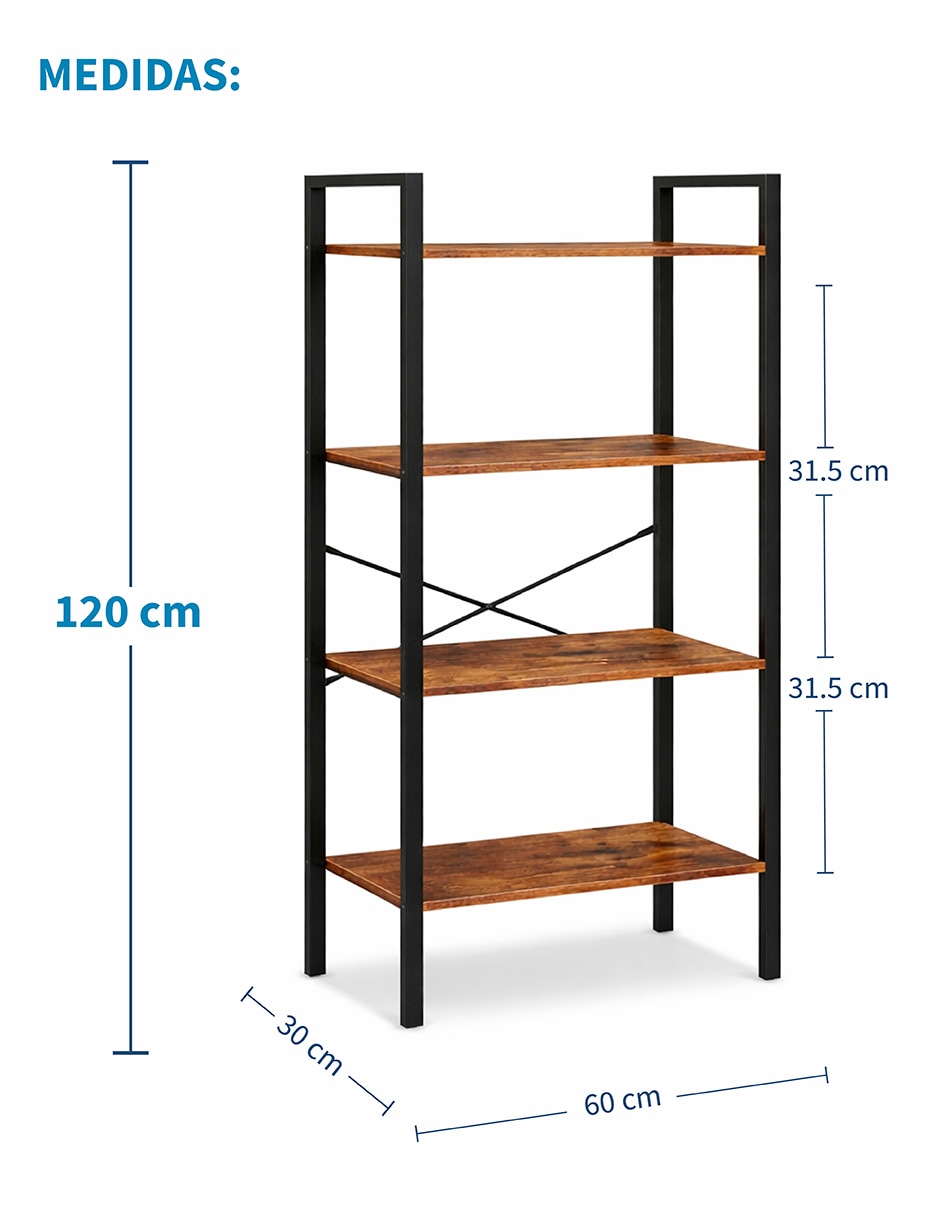 Librero armable 4 niveles de MDF 7