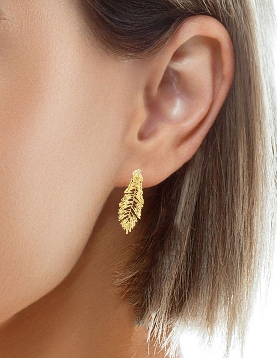Aretes arete hoja palma 3